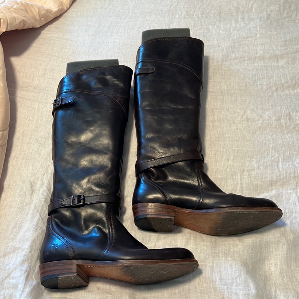 Frye black tall boots size 8